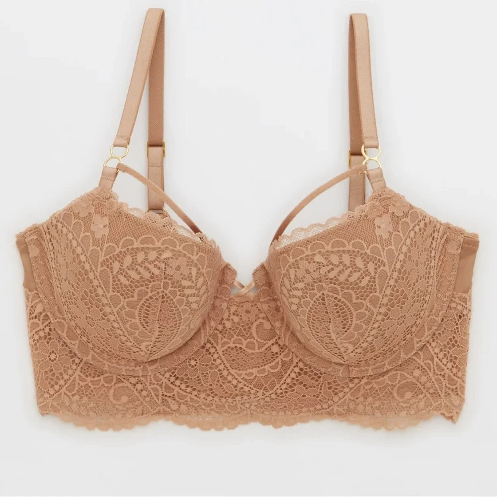 MSRP $60 Aerie Real Power Paisley Lace Strappy Balconette Bra